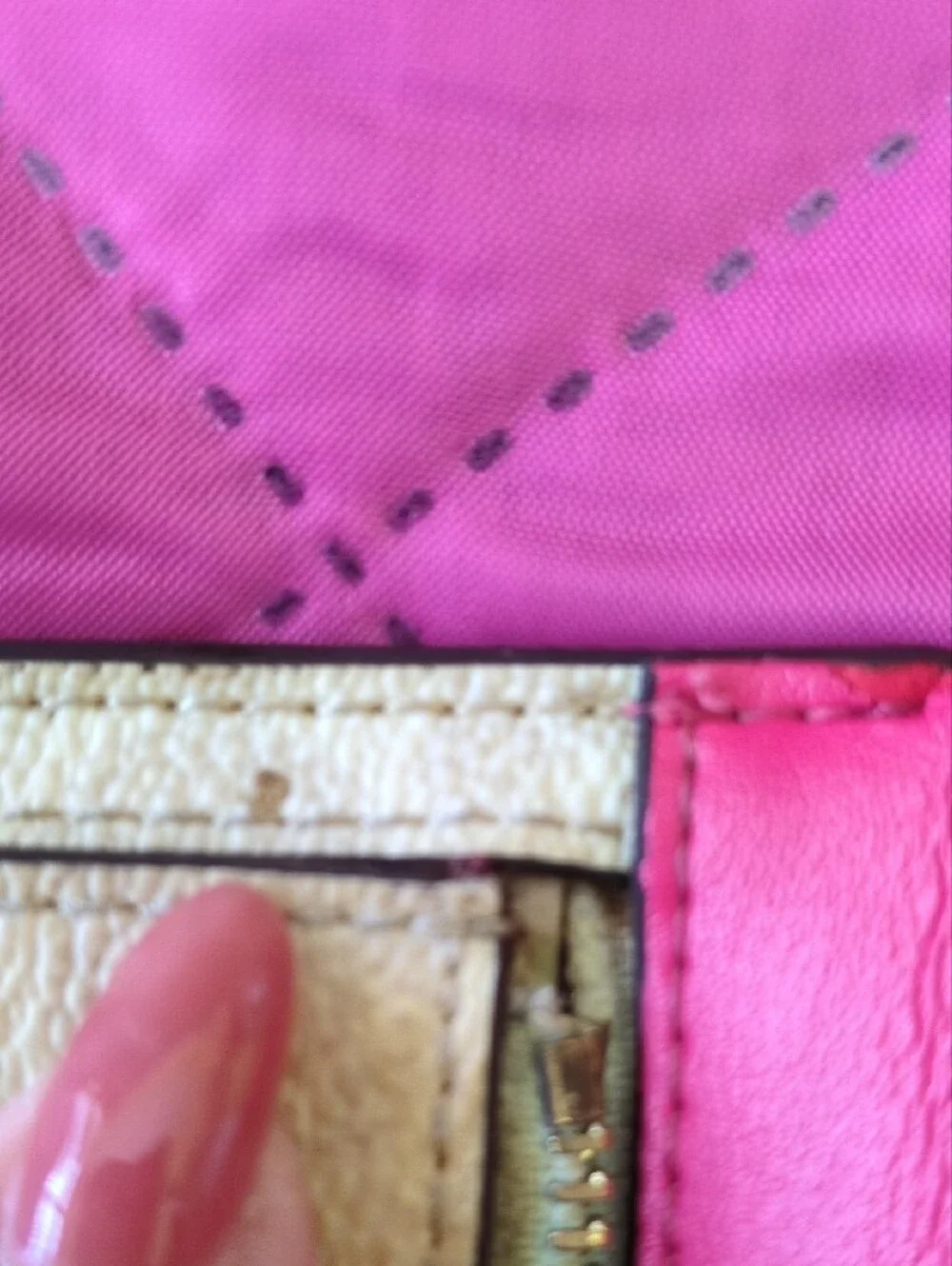 Coach Pink and White Two-Tone Mini Wallet